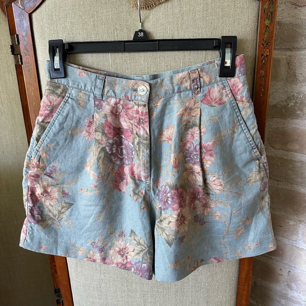 Lauren Ralph Lauren Size 4 P Floral Women's Linen Shorts